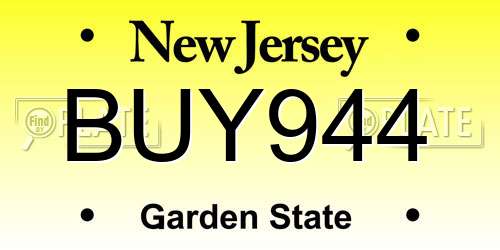 BUY944 New Jersey License Plate