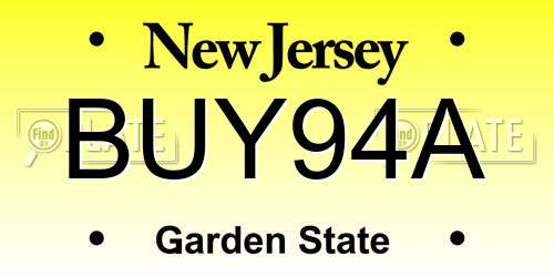 BUY94A New Jersey License Plate