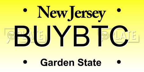 BUYBTC New Jersey License Plate