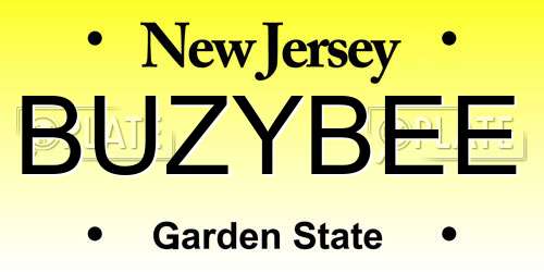 BUZYBEE New Jersey License Plate