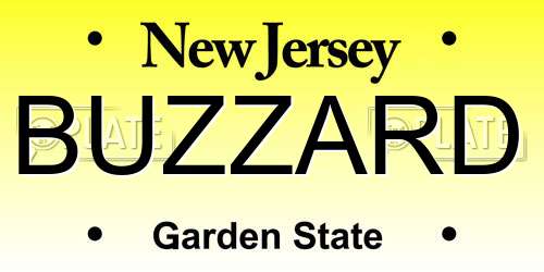 BUZZARD New Jersey License Plate