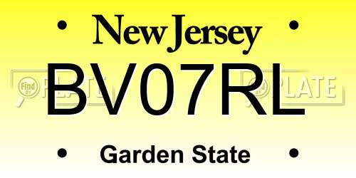 BV07RL New Jersey License Plate
