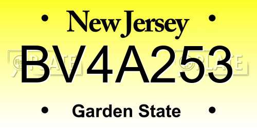 BV4A253 New Jersey License Plate