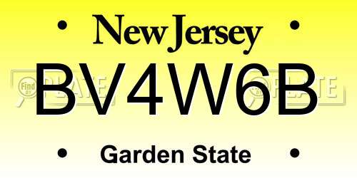 BV4W6B New Jersey License Plate