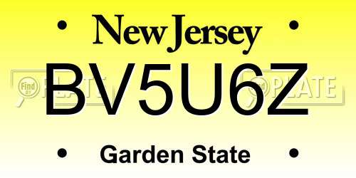 BV5U6Z New Jersey License Plate