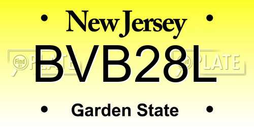 BVB28L New Jersey License Plate