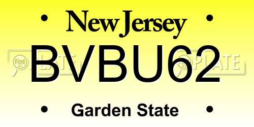 BVBU62 New Jersey License Plate