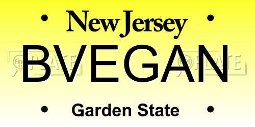 BVEGAN New Jersey License Plate