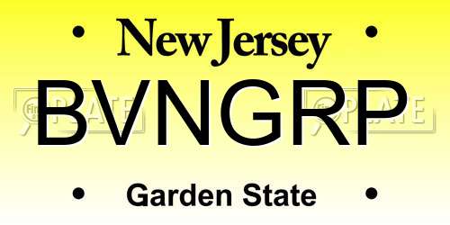 BVNGRP New Jersey License Plate
