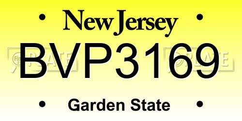 BVP3169 New Jersey License Plate