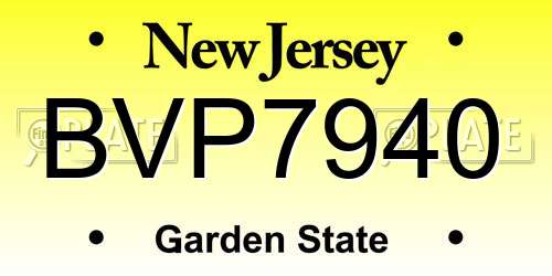 BVP7940 New Jersey License Plate