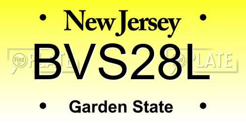 BVS28L New Jersey License Plate