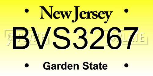 BVS3267 New Jersey License Plate