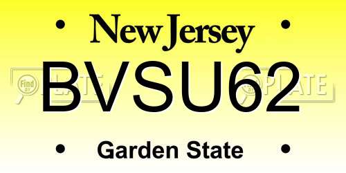 BVSU62 New Jersey License Plate