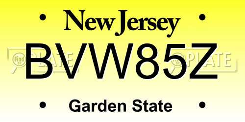 BVW85Z New Jersey License Plate