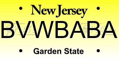 BVWBABA New Jersey License Plate