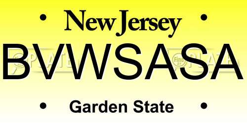 BVWSASA New Jersey License Plate