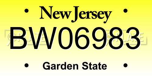 BW06983 New Jersey License Plate