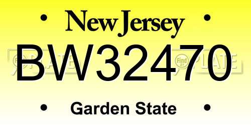 BW32470 New Jersey License Plate