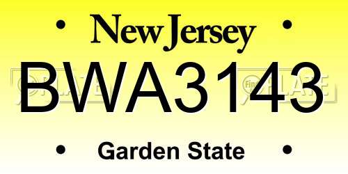 BWA3143 New Jersey License Plate