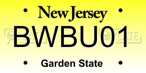 BWBU01 New Jersey License Plate