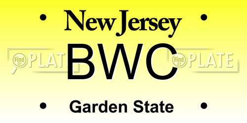 BWC New Jersey License Plate