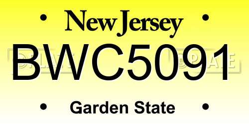 BWC5091 New Jersey License Plate