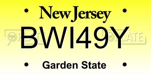 BWI49Y New Jersey License Plate