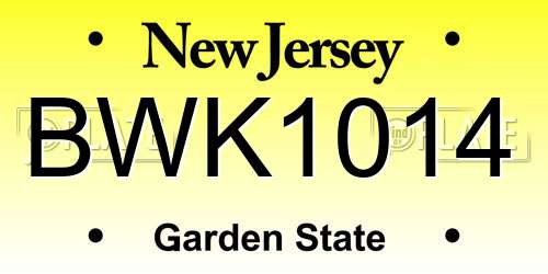 BWK1014 New Jersey License Plate