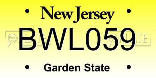 BWL059 New Jersey License Plate