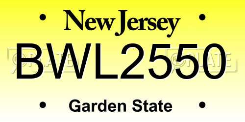 BWL2550 New Jersey License Plate