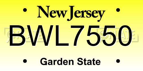 BWL7550 New Jersey License Plate