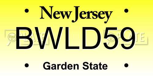 BWLD59 New Jersey License Plate