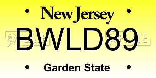 BWLD89 New Jersey License Plate