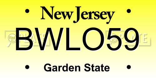 BWLO59 New Jersey License Plate