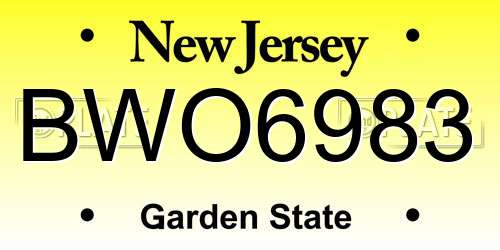 BWO6983 New Jersey License Plate