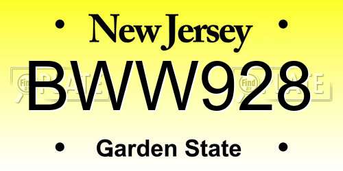 BWW928 New Jersey License Plate