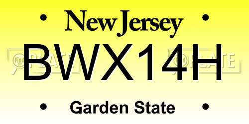 BWX14H New Jersey License Plate