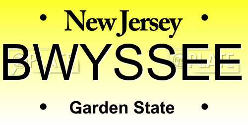 BWYSSEE New Jersey License Plate