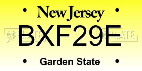 BXF29E New Jersey License Plate