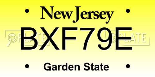 BXF79E New Jersey License Plate