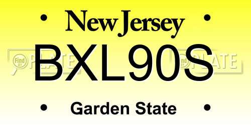 BXL90S New Jersey License Plate
