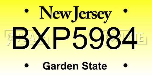 BXP5984 New Jersey License Plate