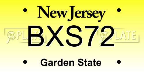 BXS72 New Jersey License Plate