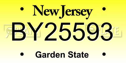 BY25593 New Jersey License Plate
