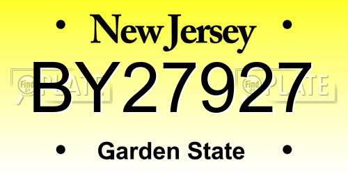 BY27927 New Jersey License Plate