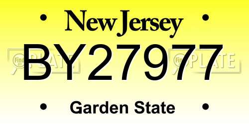 BY27977 New Jersey License Plate