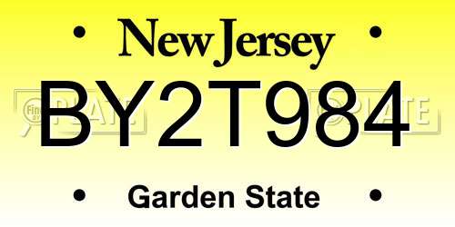 BY2T984 New Jersey License Plate