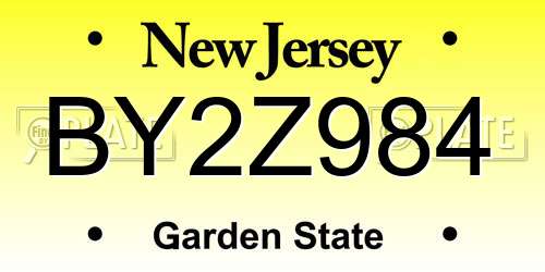BY2Z984 New Jersey License Plate