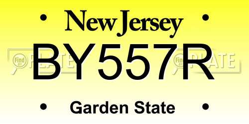 BY557R New Jersey License Plate